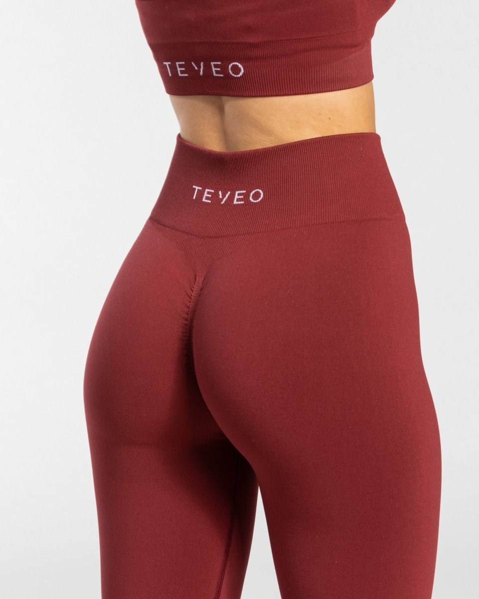 TEVEO Timeless Scrunch Leggings Czerwone | 27034JPZD