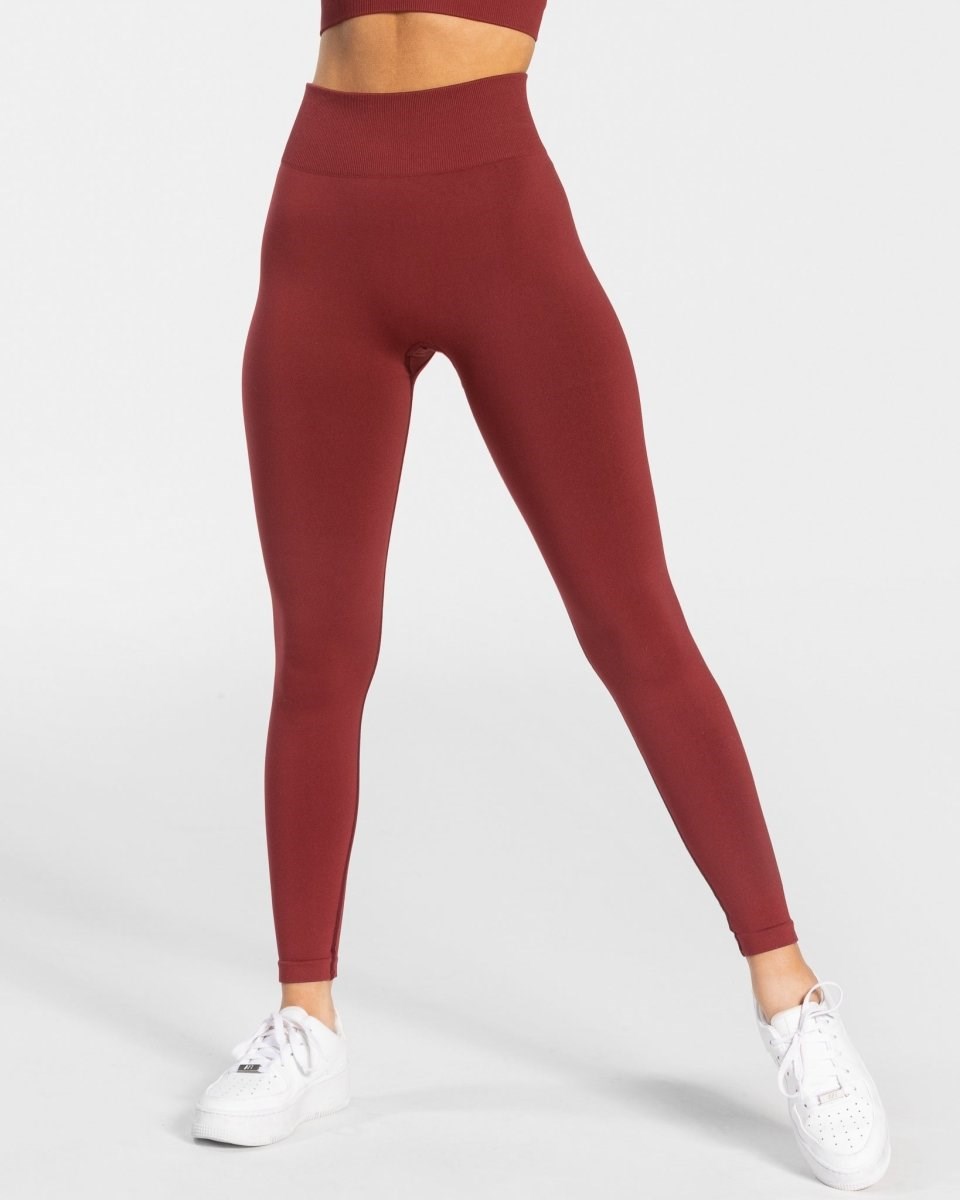 TEVEO Timeless Scrunch Leggings Czerwone | 27034JPZD