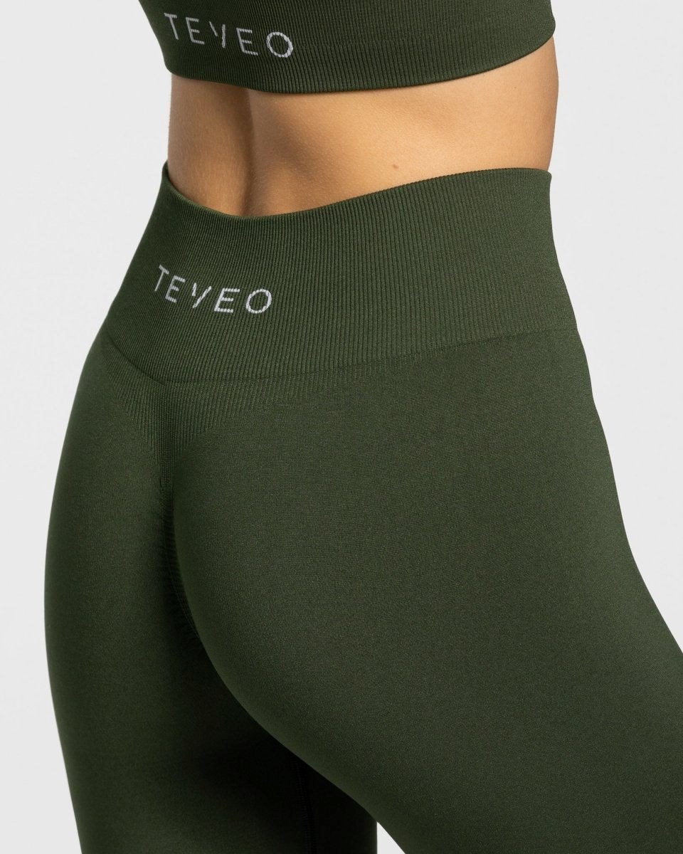 TEVEO Timeless Scrunch Leggings Khaki | 38251NJBY