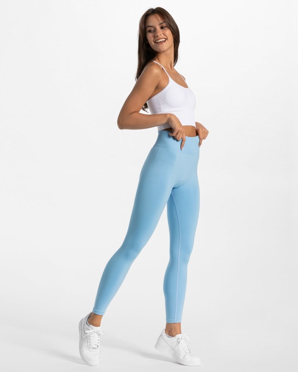 TEVEO Timeless Scrunch Leggings Niebieskie | 27863JNEW