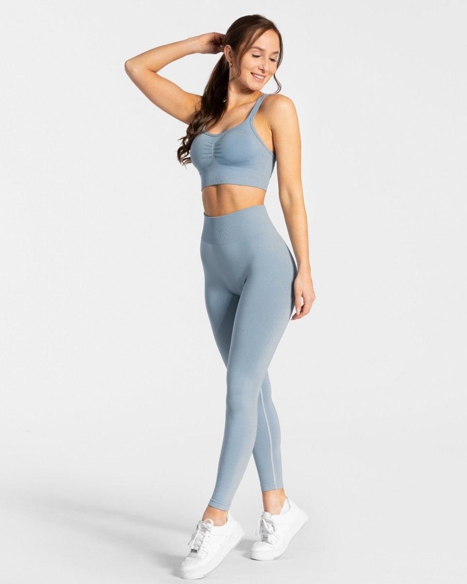 TEVEO Timeless Scrunch Leggings Niebieskie | 41906DXOU