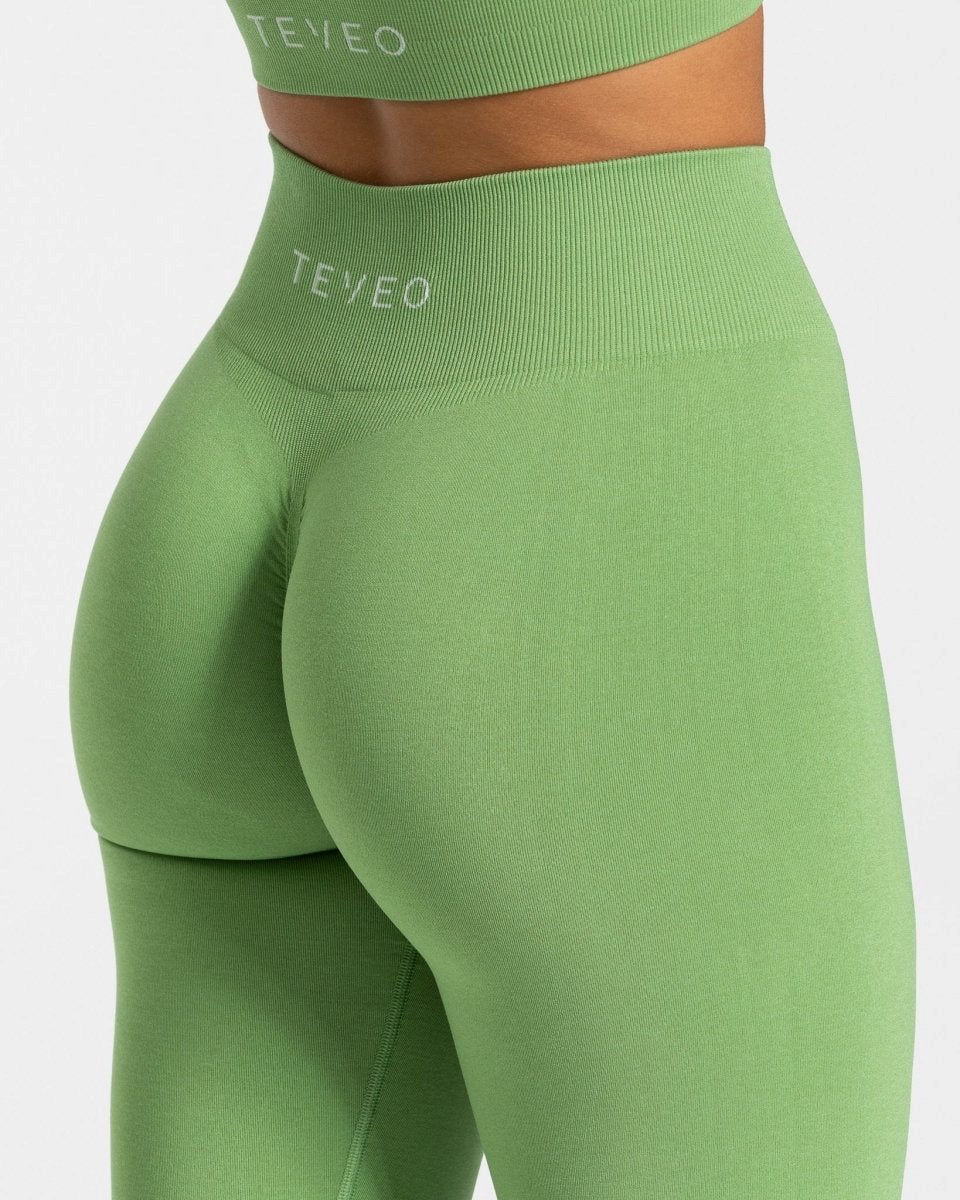 TEVEO Timeless Scrunch Leggings Oliwkowe | 29657ARZT