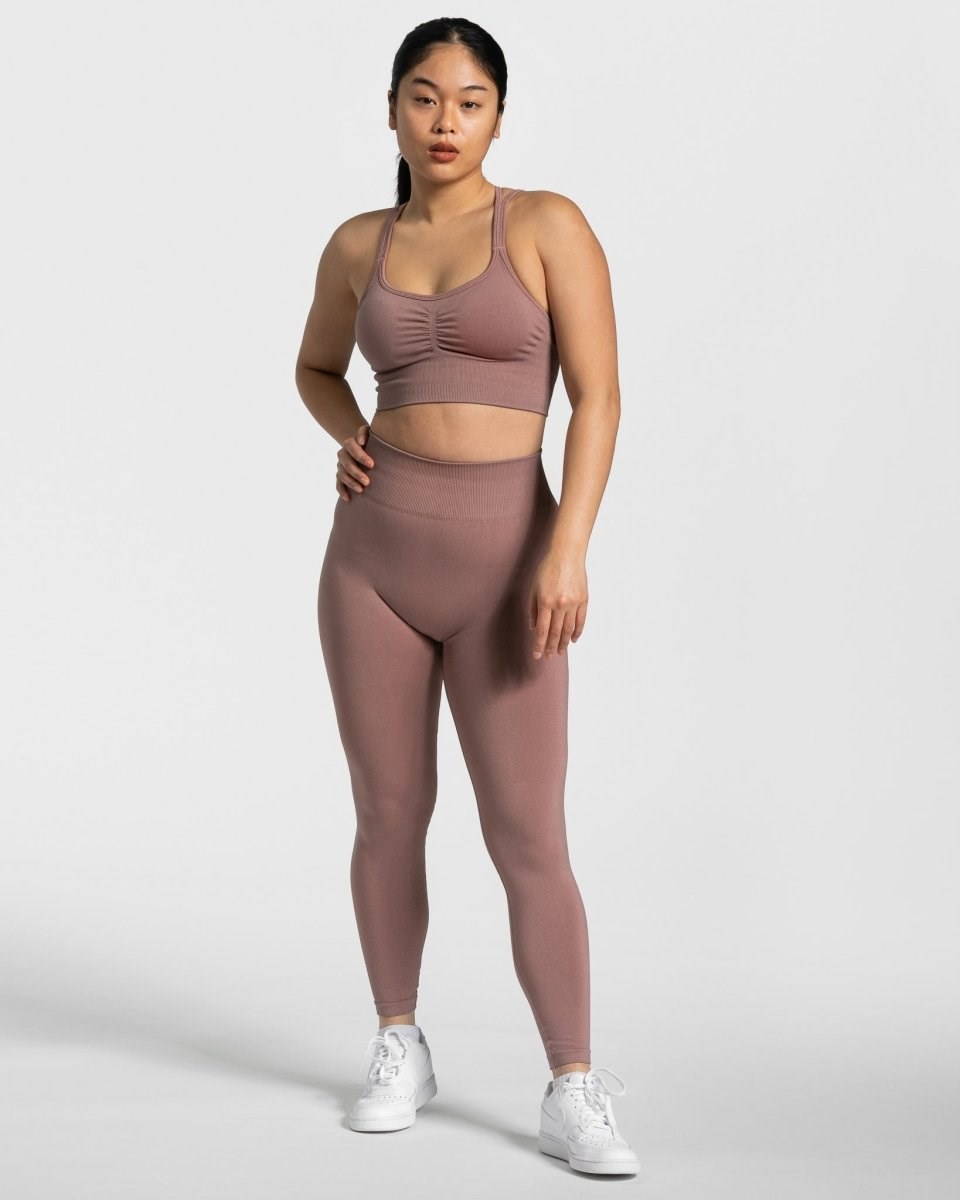 TEVEO Timeless Scrunch Leggings Różowe | 73806RZIV