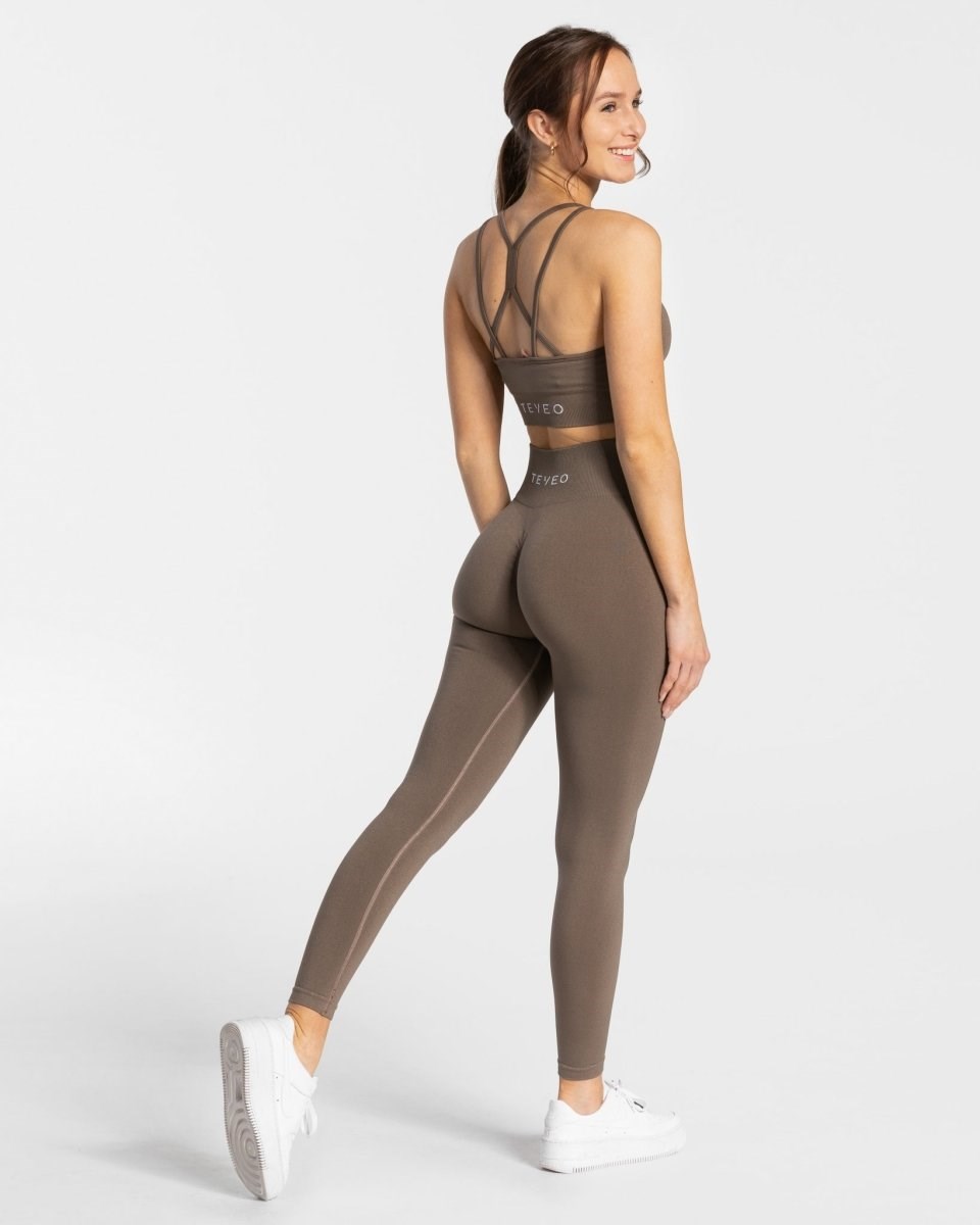 TEVEO Timeless Scrunch Leggings Taupe | 81043ZNEB