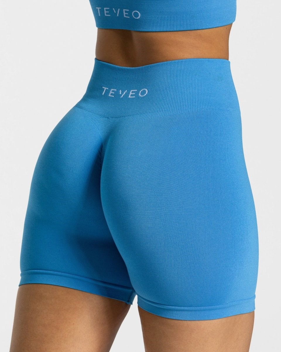 TEVEO Timeless Scrunch Shorts Niebieskie | 69415VKLU