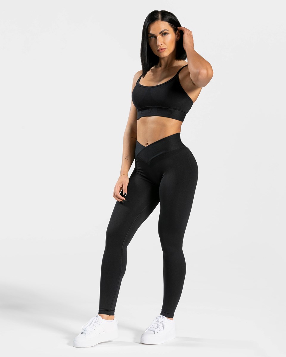 TEVEO V-Shape Leggings Czarne | 51890SYHV