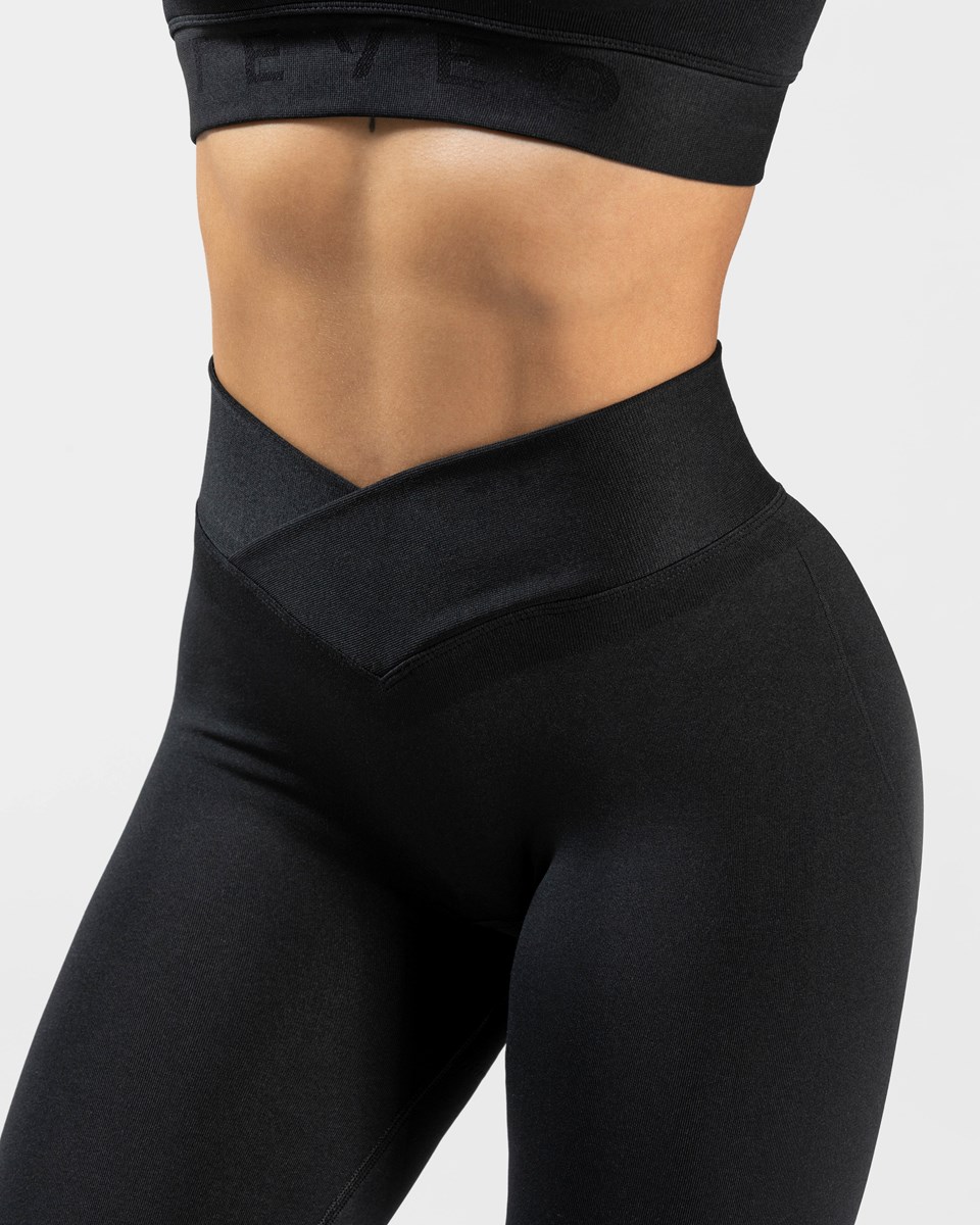 TEVEO V-Shape Leggings Czarne | 51890SYHV