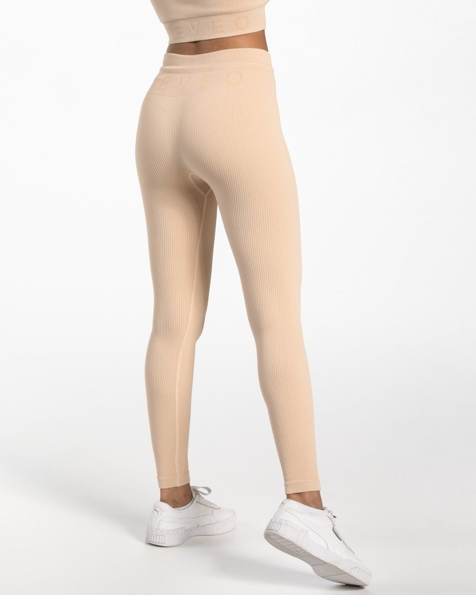 TEVEO Żebrowany Leggings Nude | 23459JLIG