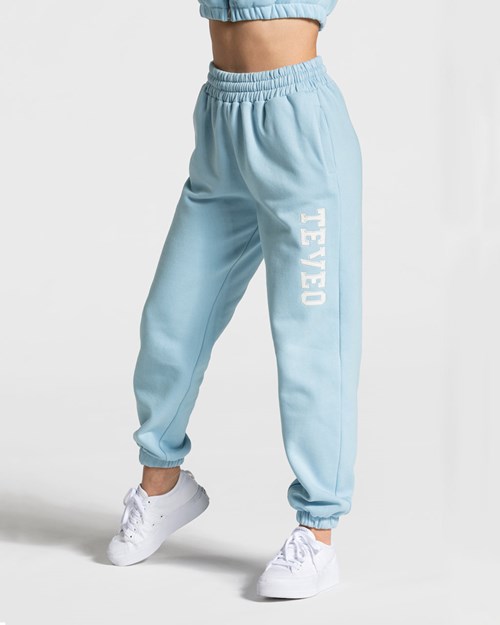 TEVEO College Oversized Jogger Niebieskie | 35046AKCF