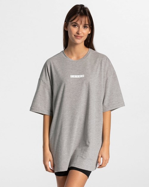 TEVEO Iconic Oversized T-Shirt Gray | 93716SHXU