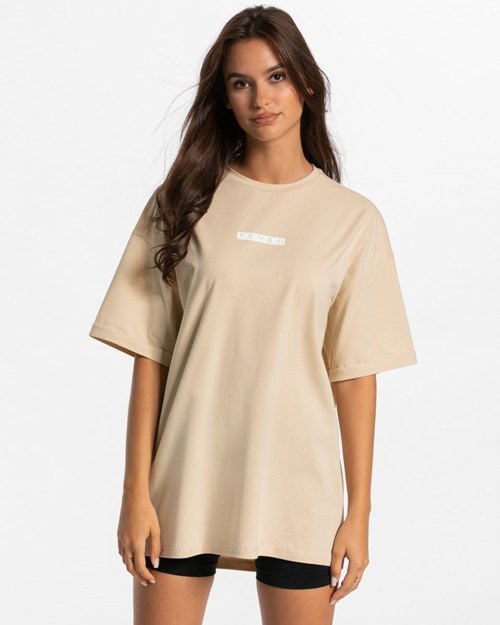 TEVEO Iconic Oversized T-Shirt Nude | 26405WUQB