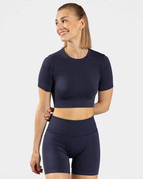 TEVEO Sensation Crop Top Ciemny Niebieskie | 89164TGRJ