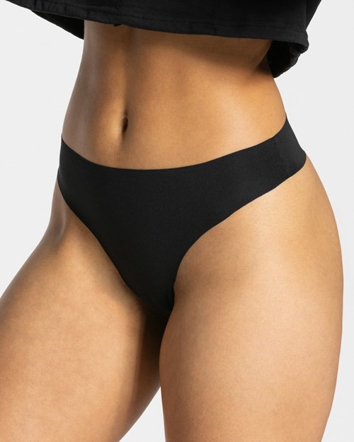 TEVEO TEVEO Seamless Tanga (2er) Czarne | 40615LNZP