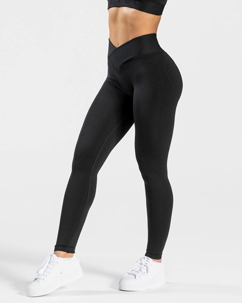 TEVEO V-Shape Leggings Czarne | 51890SYHV